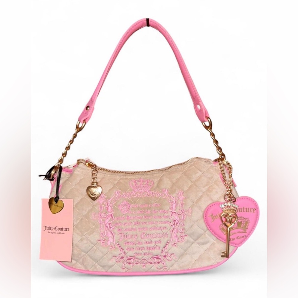 Juicy Couture “Juicy Tale Shoulder Bag”, cream/pink